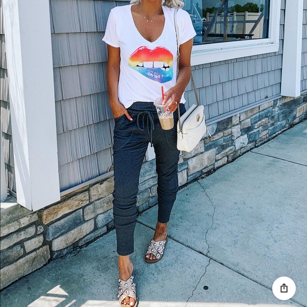 Lauren Moshi rainbow lips t-shirt BNWT size S
